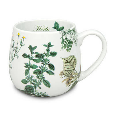 Hrnky a sklenice - Hrnek buclák porcelánový HERBS 420ml