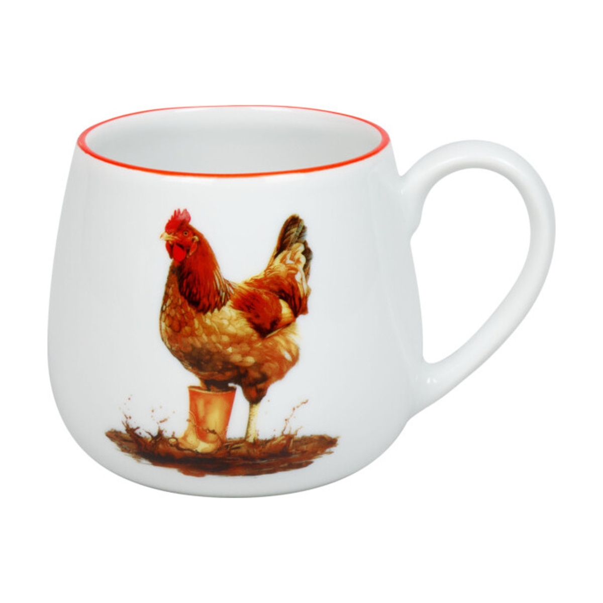 Hrnky a sklenice - Hrnek buclák porcelánový NEMOTORNÁ SLEPICE 420ml