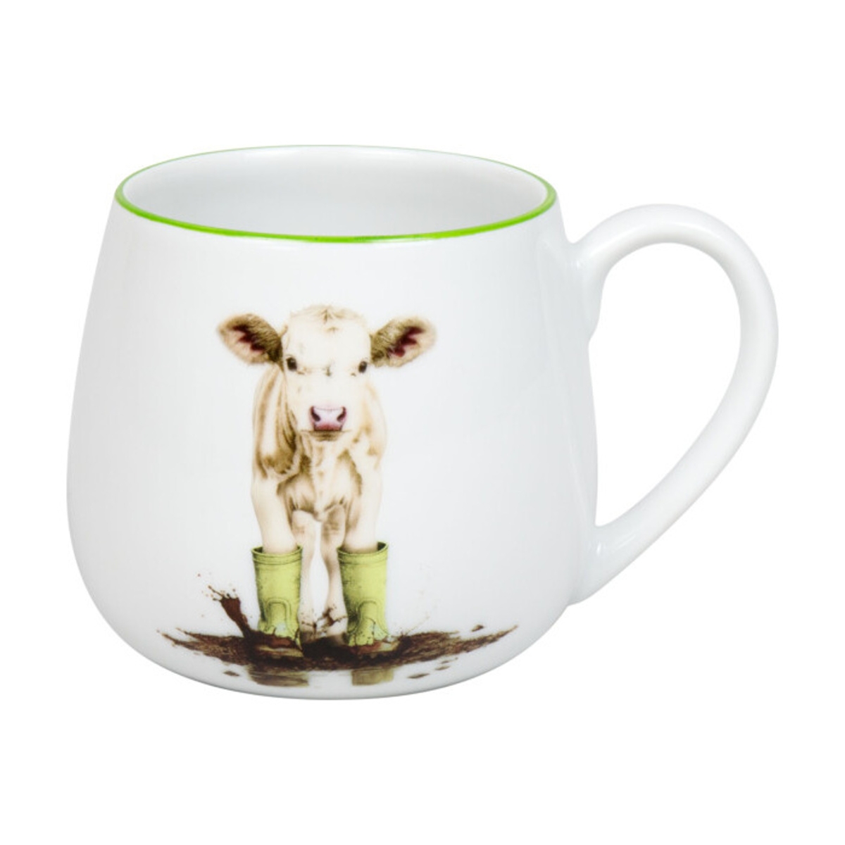 Hrnky a sklenice - Hrnek buclák porcelánový NEMOTORNÉ TELÁTKO 420ml