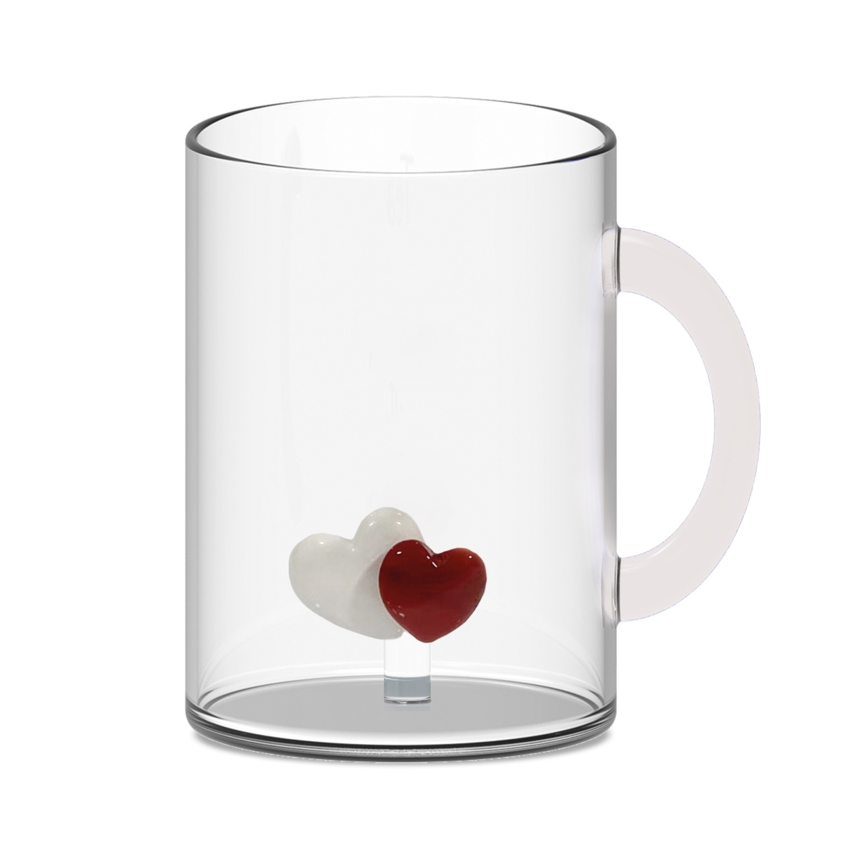 Hrnky a sklenice - Hrnek HEARTS z borosilikátového skla 420ml