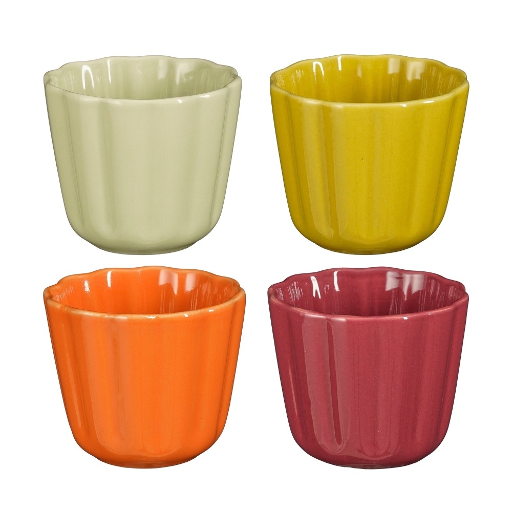 Hrnky a sklenice - Hrnek kameninový CORFU bez ucha mix 8,5cm