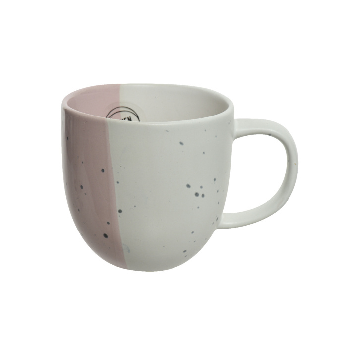 Hrnky a sklenice - Hrnek kamenivový KITCHEN GOODS bílo-růžový 320ml