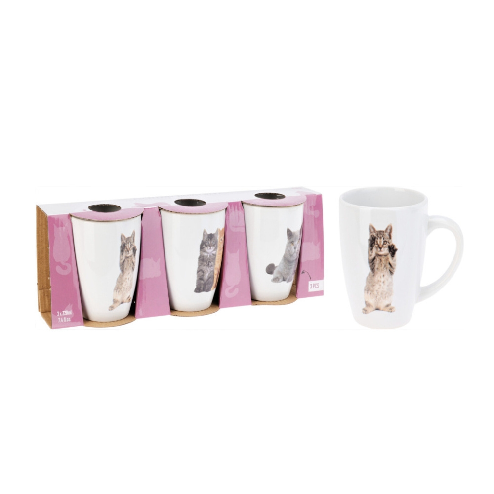 Hrnky a sklenice - Hrnek keramický s koťaty 3ks