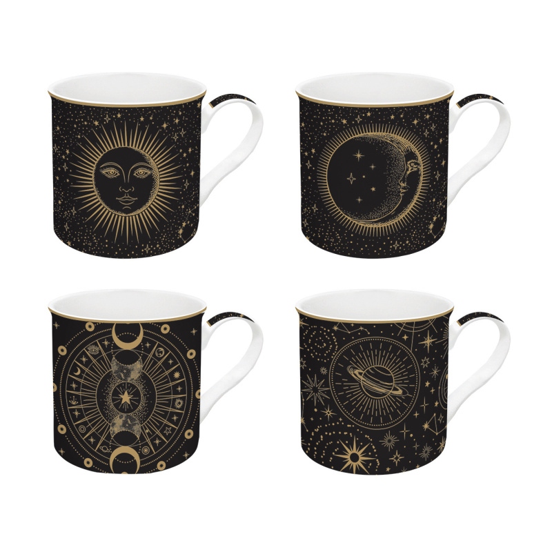 Hrnky a sklenice - Hrnek porcelánový CELESTIAL sada 4ks