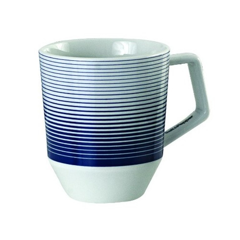 Hrnky a sklenice - Hrnek porcelánový dekor pruhy BLUE INK 320ml S&P