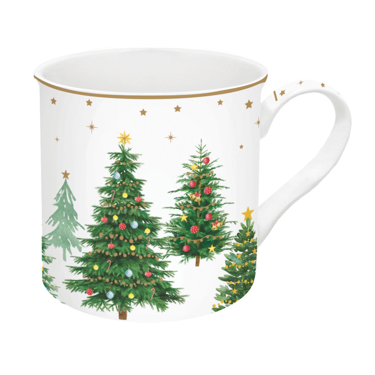 Hrnky a sklenice - Hrnek porcelánový FESTIVE TREES 300ml