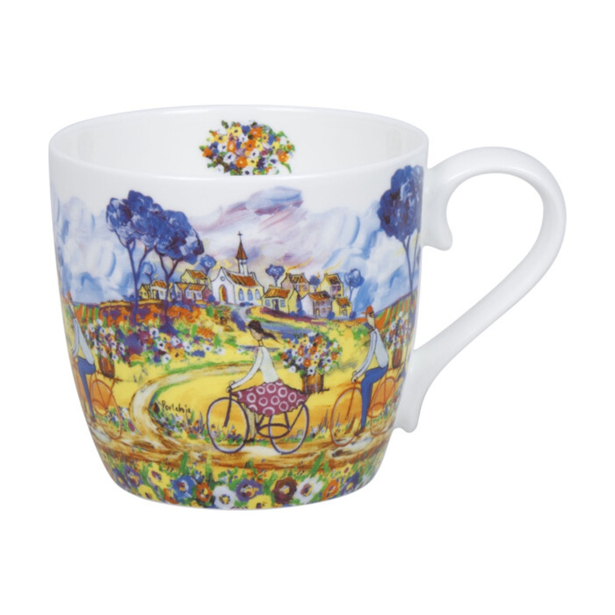 Hrnky a sklenice - Hrnek porcelánový KVĚTINY PRO TETU JULII 425ml