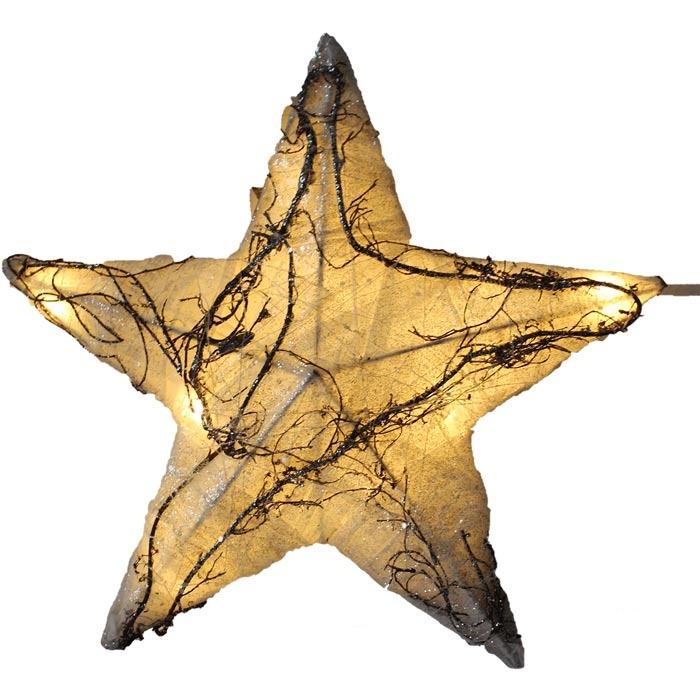 Hvězda svítící LED teplá bílá baterie 30cm