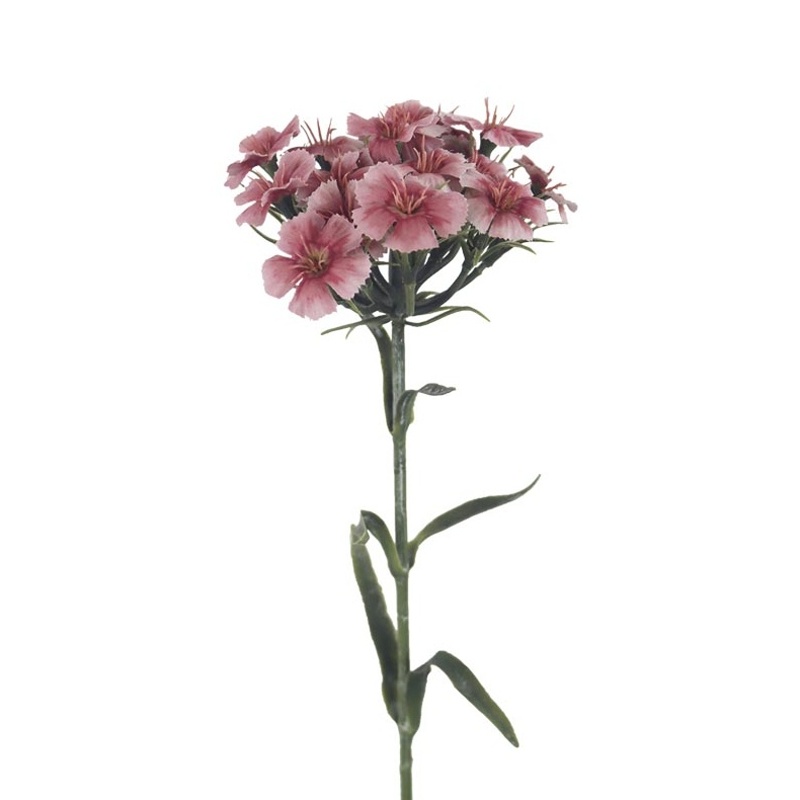 Letní umělé květiny - Hvozdík bradatý řezaný umělý růžový 55cm