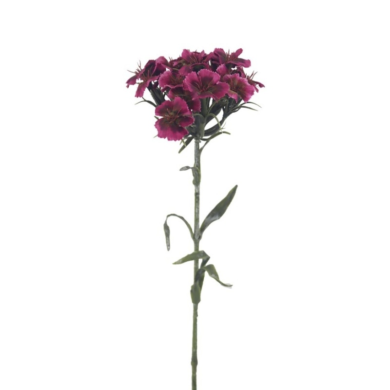 Letní umělé květiny - Hvozdík bradatý řezaný umělý vínový 55cm