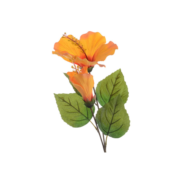 Letní umělé květiny - Ibišek řezaný umělý oranžový 71cm
