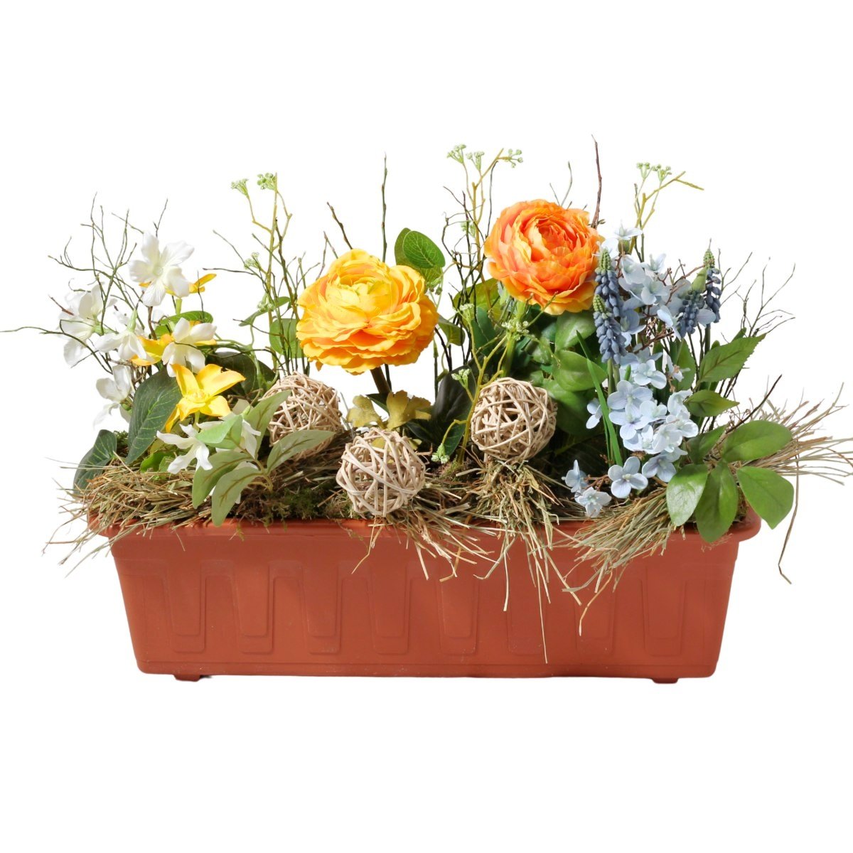 Jarní truhlíky s cibulovinami - Jarní zahrádka aranžovaný truhlík 60cm