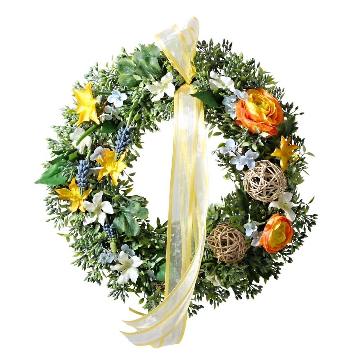 Jarní truhlíky s cibulovinami - Jarní zahrádka věnec 25cm