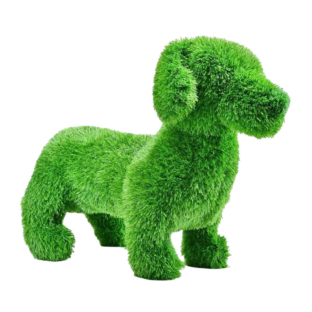 Doplňky do zahrady - Jezevčík stojící z umělého trávníku (polyesteru) zelený 68cm