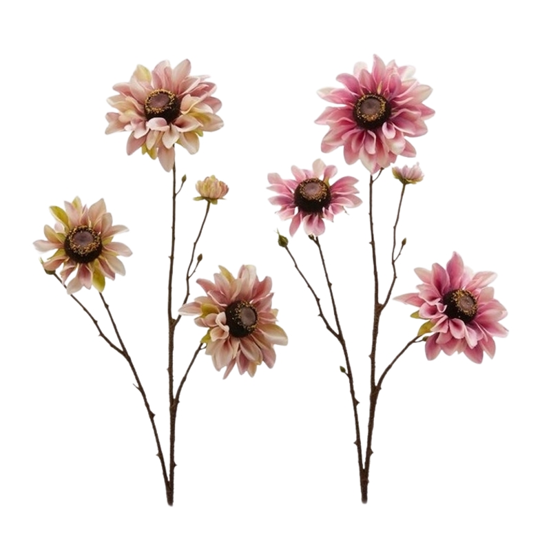 Letní umělé květiny - Jiřina řezaná umělá se 3 květy mix 70cm