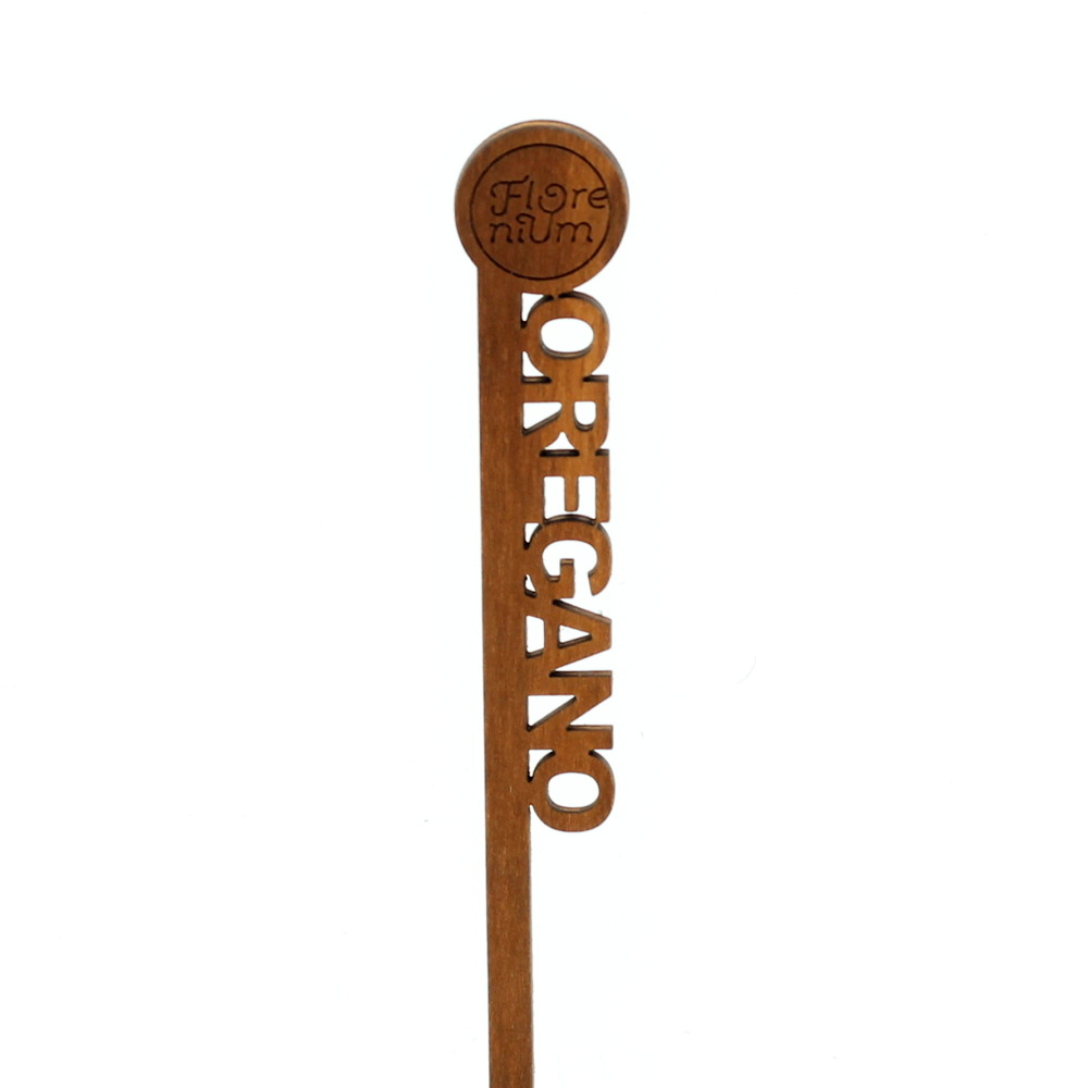 Předpěstování - Jmenovka dřevěný zápich OREGANO hnědý 22cm