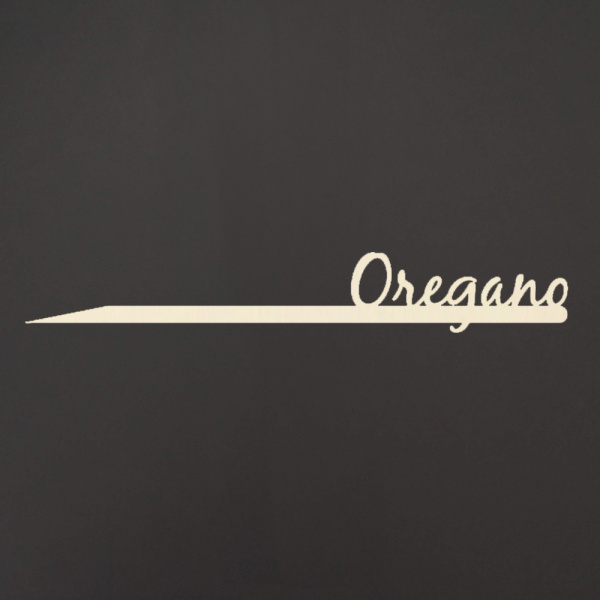 Předpěstování - Jmenovka dřevěný zápich OREGANO přírodní 30cm