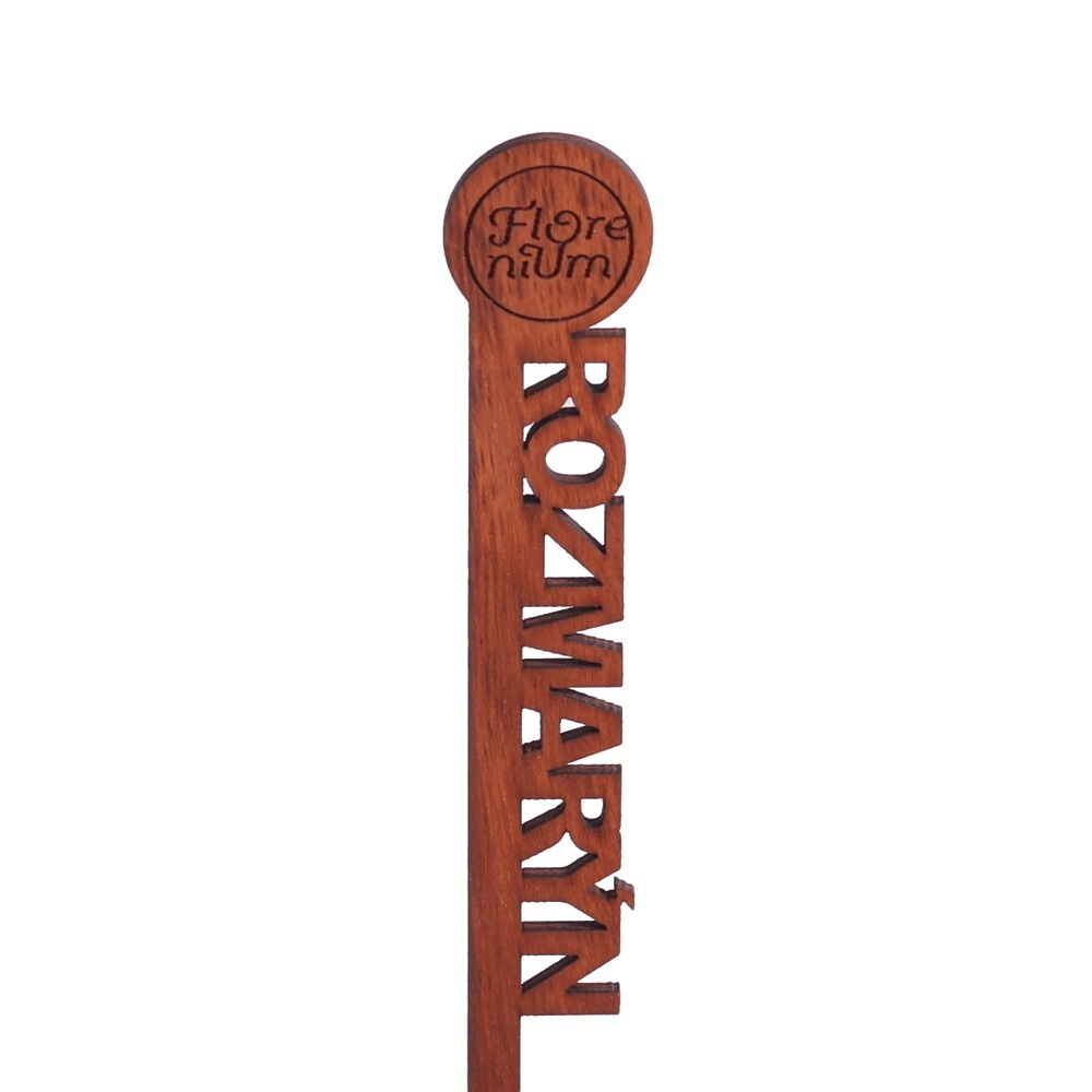 Předpěstování - Jmenovka dřevěný zápich ROZMARÝN hnědý 22cm