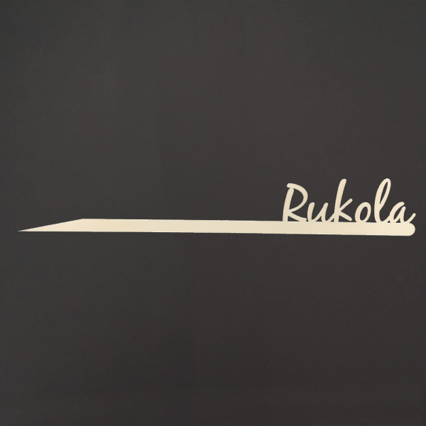 Předpěstování - Jmenovka dřevěný zápich RUKOLA přírodní 30cm