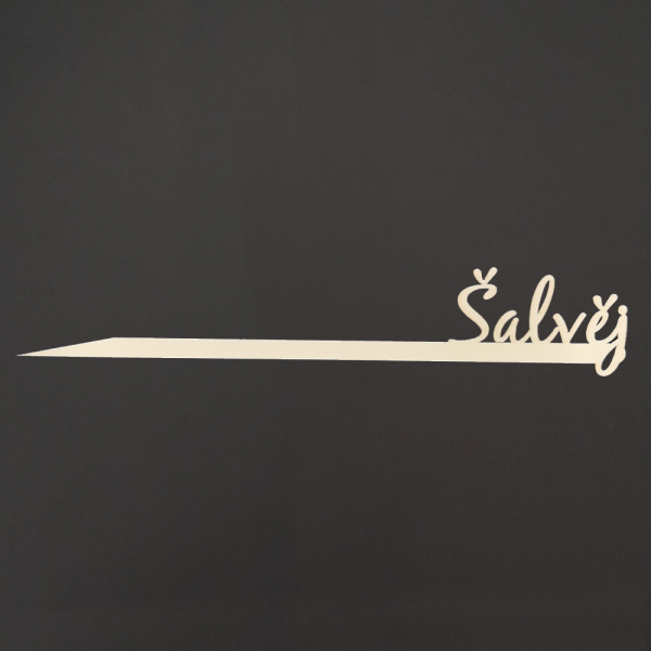 Předpěstování - Jmenovka dřevěný zápich ŠALVĚJ přírodní 30cm