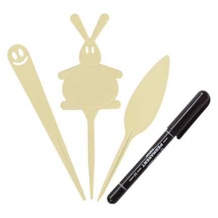 Předpěstování - Jmenovka zápich mix 3ks + fix slonová kost