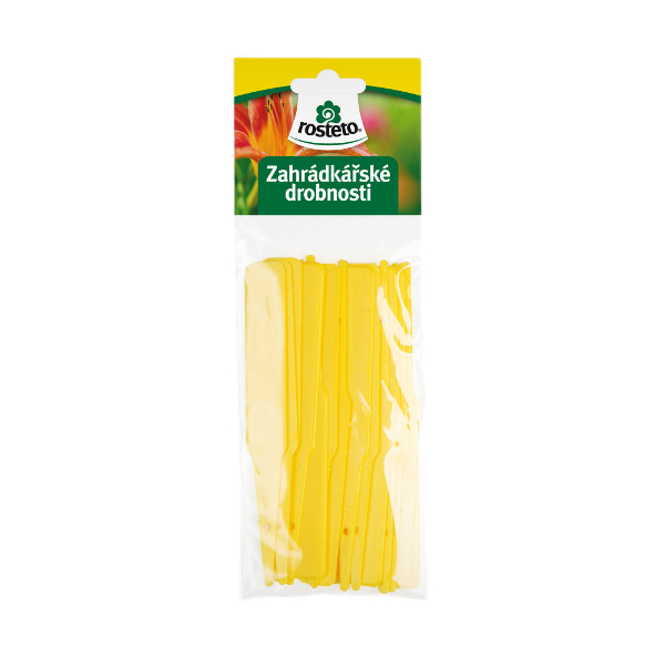 Předpěstování - Jmenovka zápich SL140 žlutá 15ks 12,5x10x1,7cm