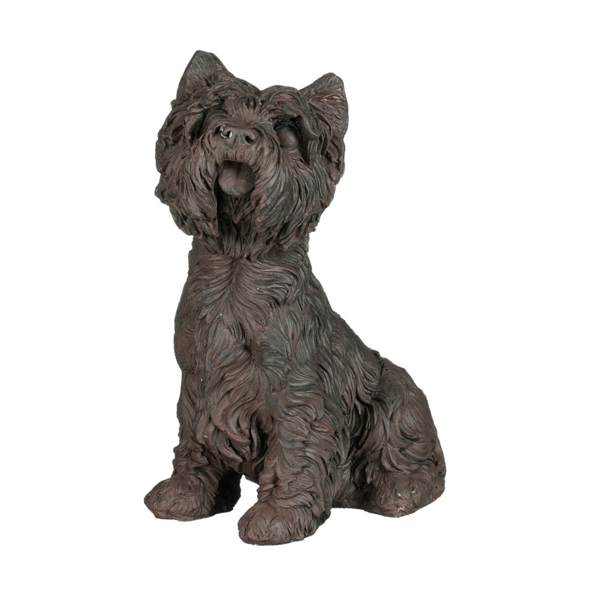 Dekorační figurky zvířat - Jorkšírský teriér sedící z magnesia 34cm