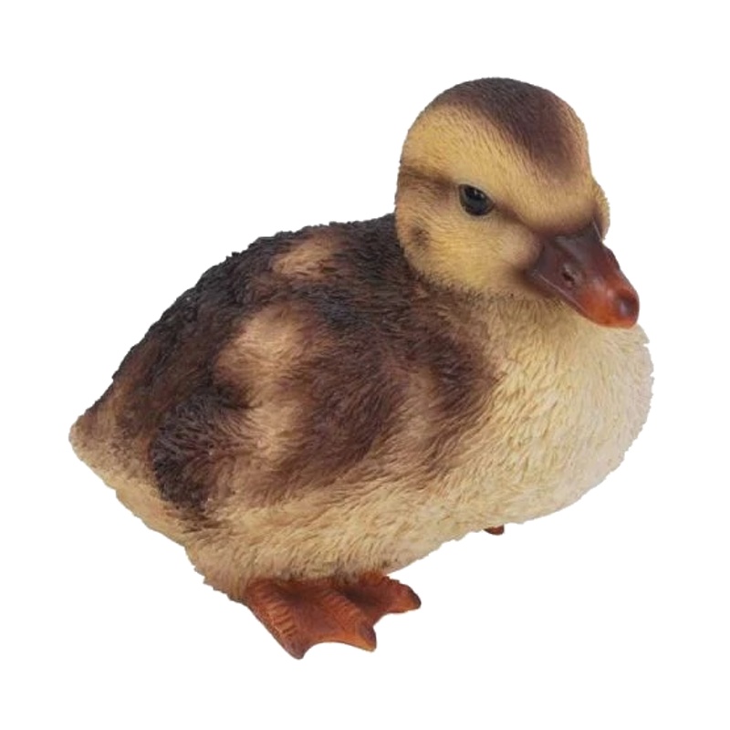 Venkovní zvířátka - Kachna mládě dřepící polyresinové 12cm