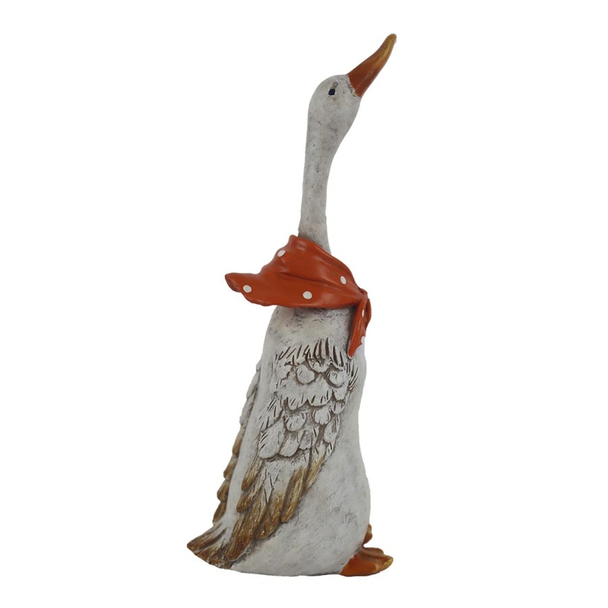 Dekorační figurky zvířat - Kachna se šátkem polyresinová 18cm