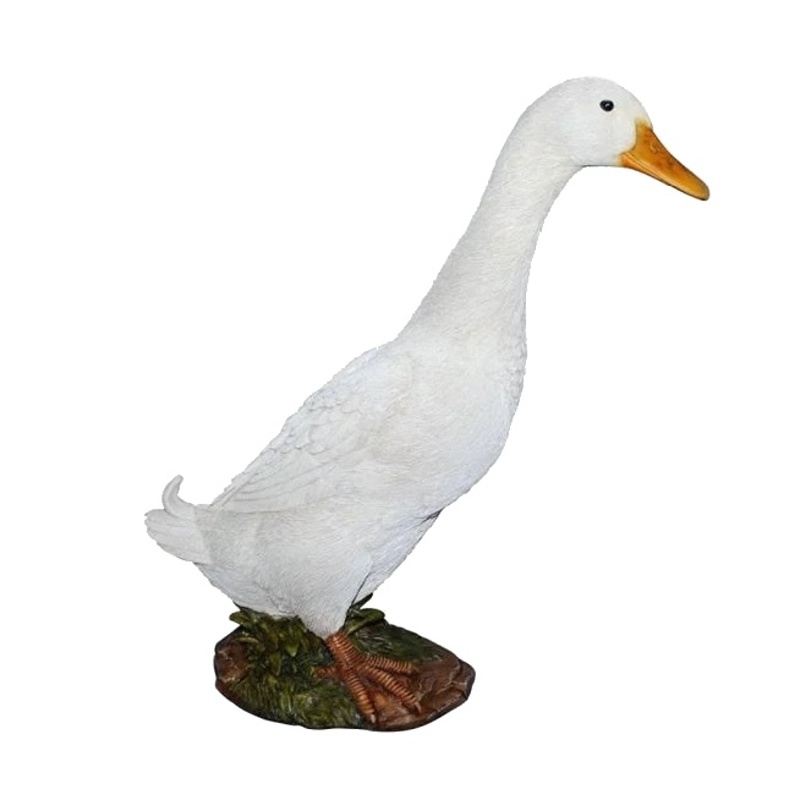 Venkovní zvířátka - Kachna stojící polyresinová bílá 32cm