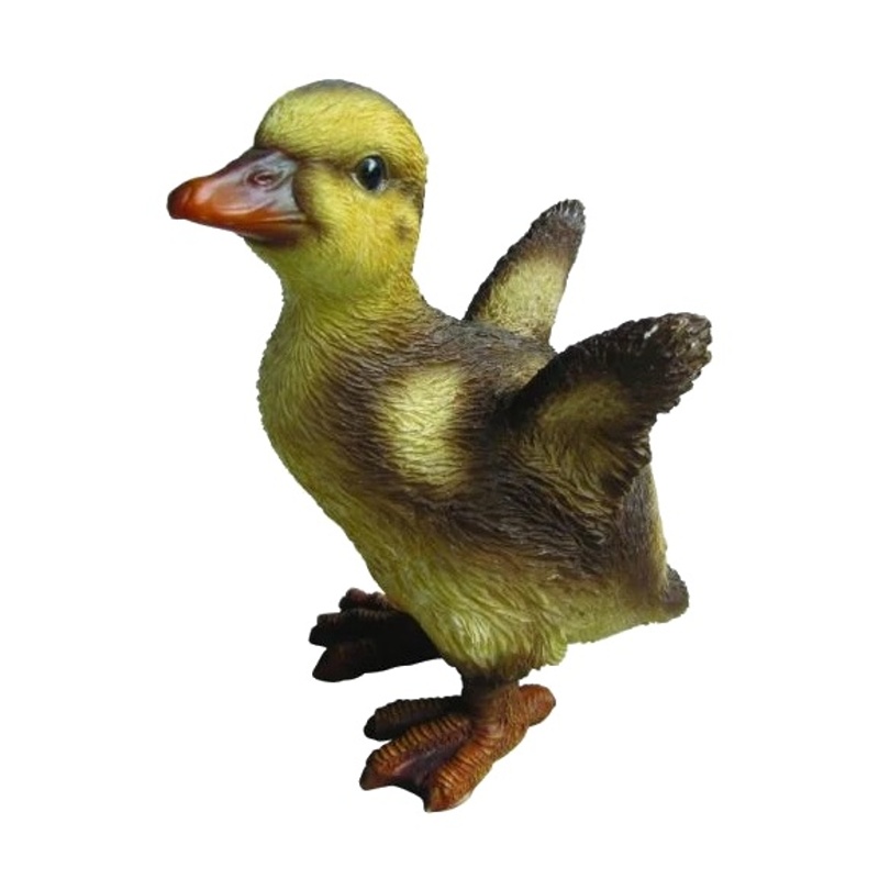Venkovní zvířátka - Kachně stojící polyresinové žluto-hnědé 12cm
