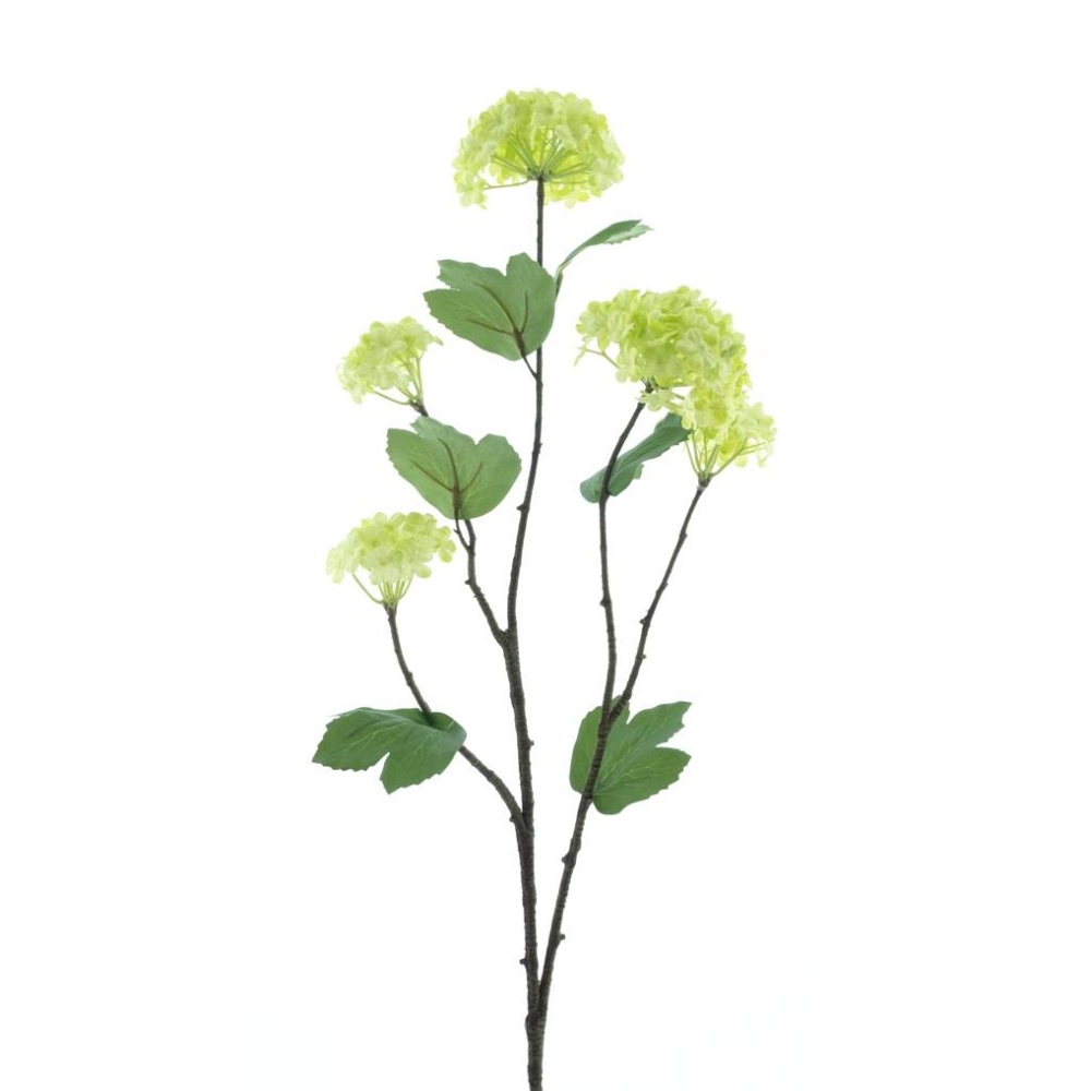 Letní umělé květiny - Kalina YOKO větev umělá s 5 květy zelená 68cm