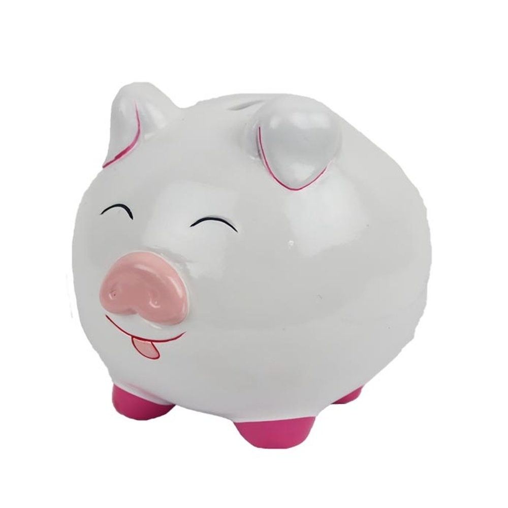 Dětské zboží - Kasička keramické prase růžovo-bílé 11cm