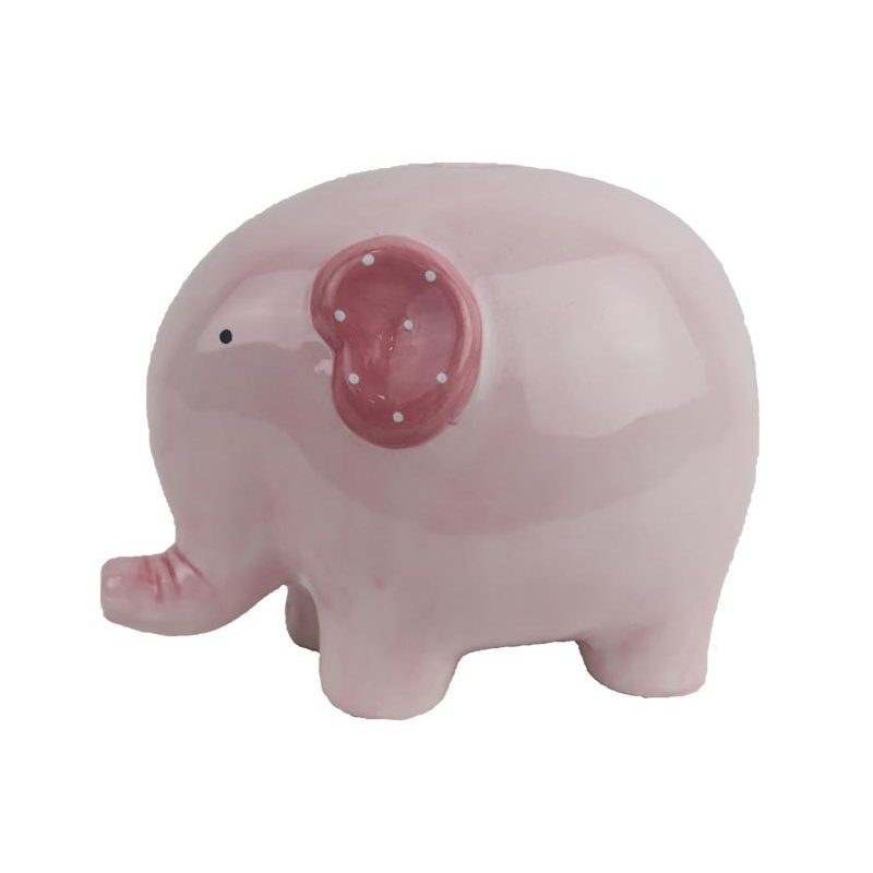 Dětské zboží - Kasička/pokladnička keramický slon, růžový 16cm