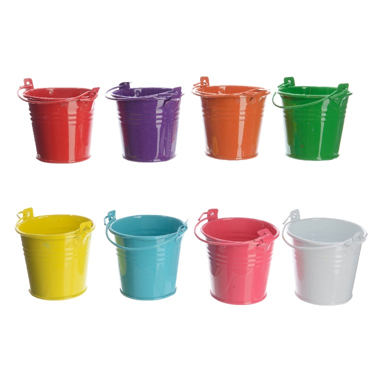 Kbelík pozinkový 1 ucho 6cm mix barev-2