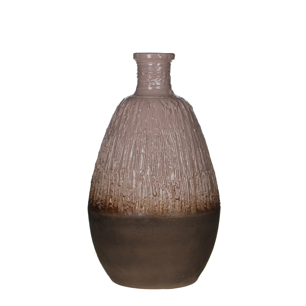 Keramické vázy - Keramická váza drápaná hnědá 38cm