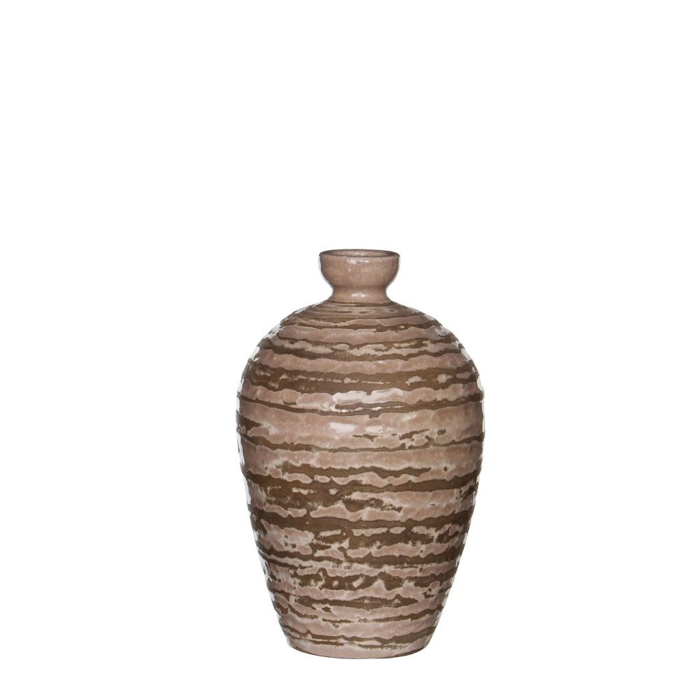 Keramické vázy - Keramická váza VESPER drápaná 18cm hnědá