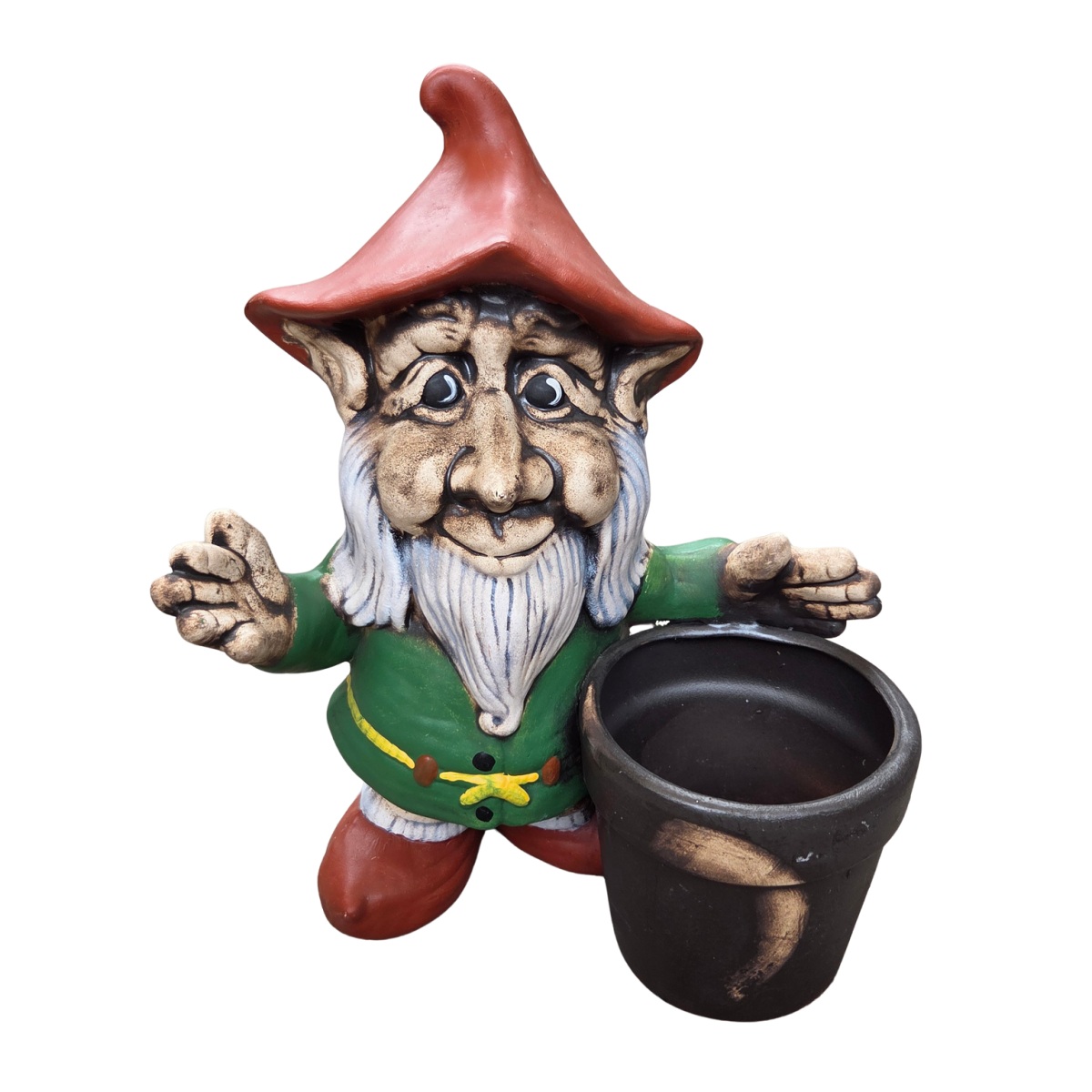 Keramické květináče - Keramický trpaslík Alfréd s květináčem