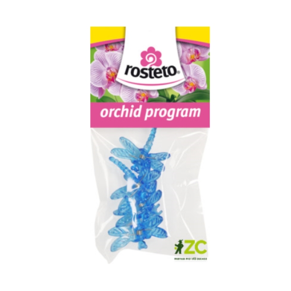 Držáky a háky na truhlíky - Klips k orchidei VÁŽKA modrá 4ks
