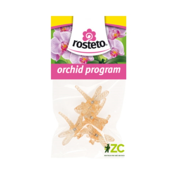 Držáky a háky na truhlíky - Klips k orchidei VÁŽKA oranžová 4ks
