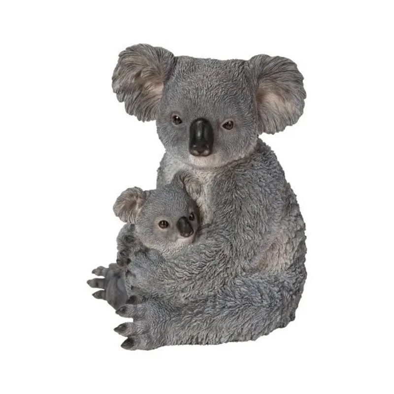 Venkovní zvířátka - Koala s mládětem sedící polyresinová 26cm