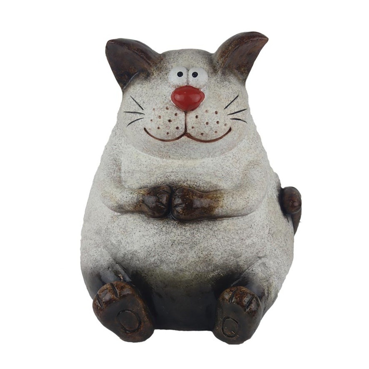 Dekorační figurky zvířat - Kočka koule sedící z magnesia 36,5cm