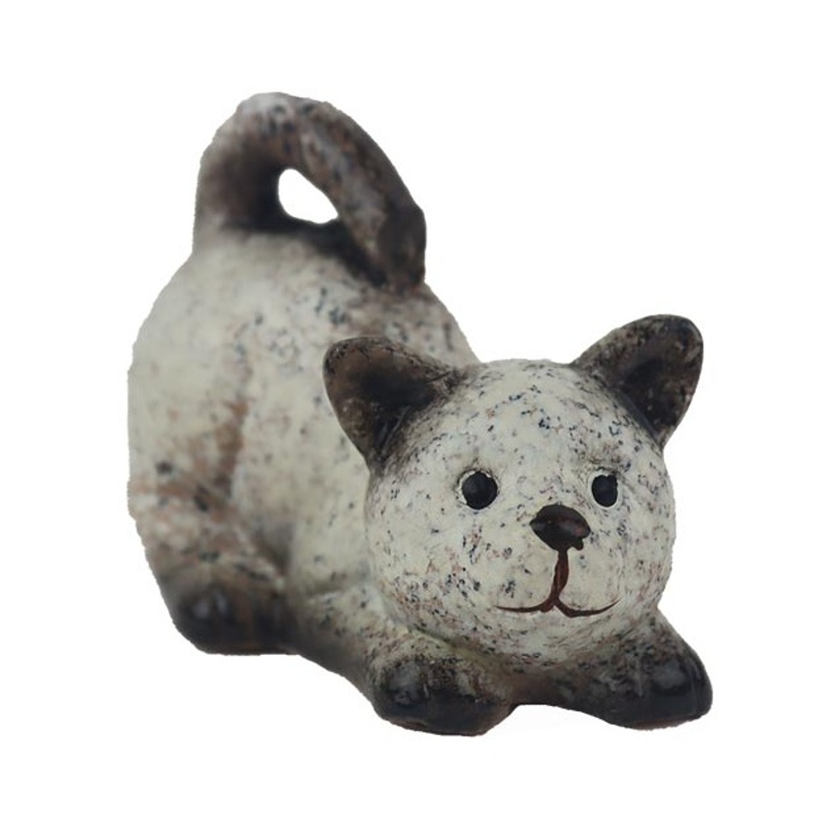 Dekorační figurky zvířat - Kočka ležící keramická 7cm