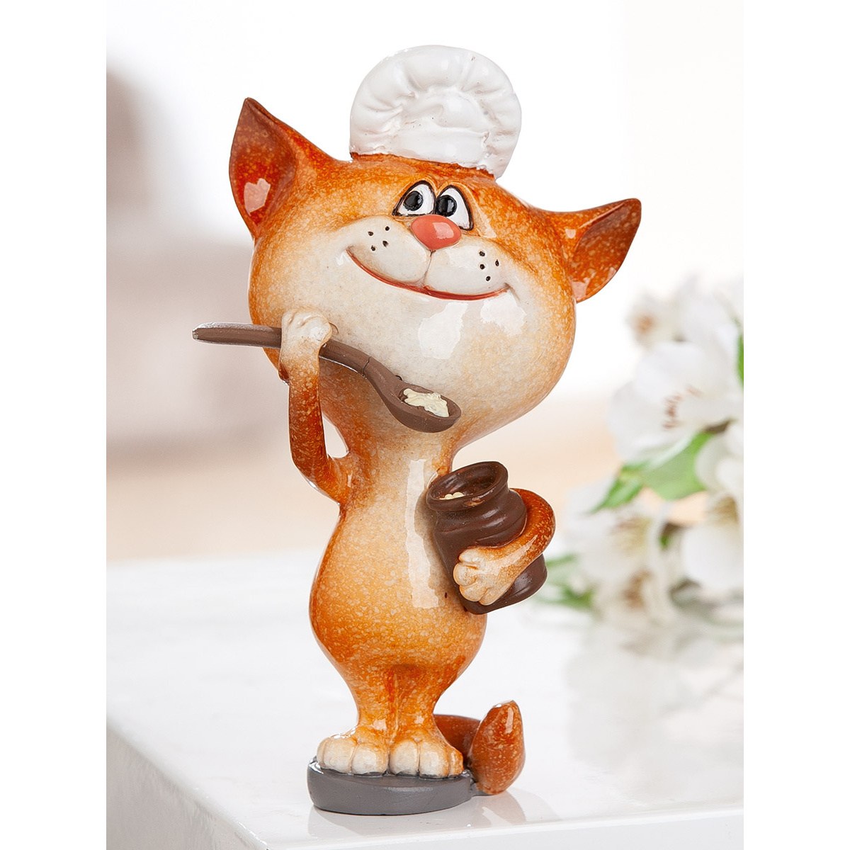 Kočka polyresinový KUCHAŘ 14,5cm-0