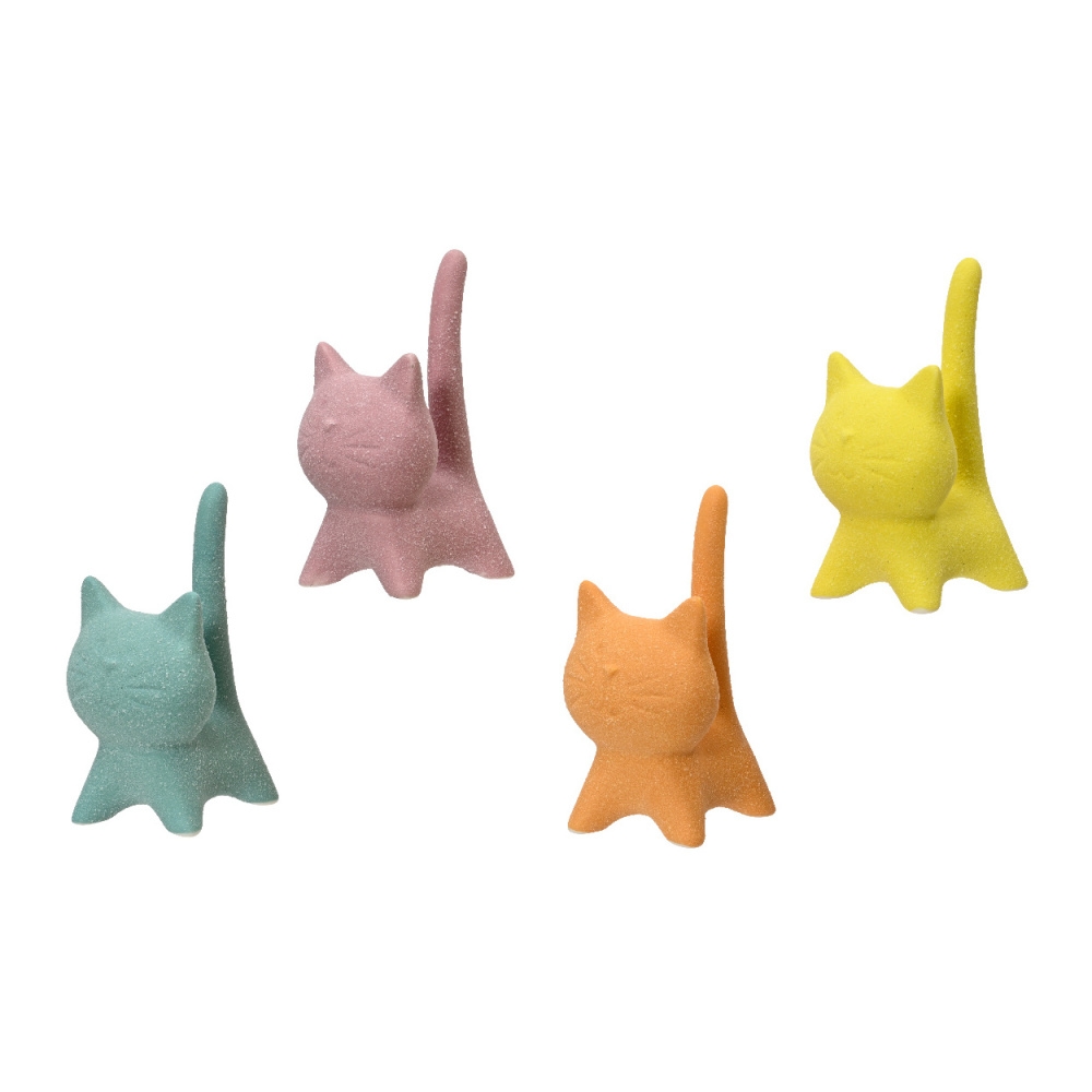 Dekorační figurky zvířat - Kočka porcelánová barevný mix 9cm