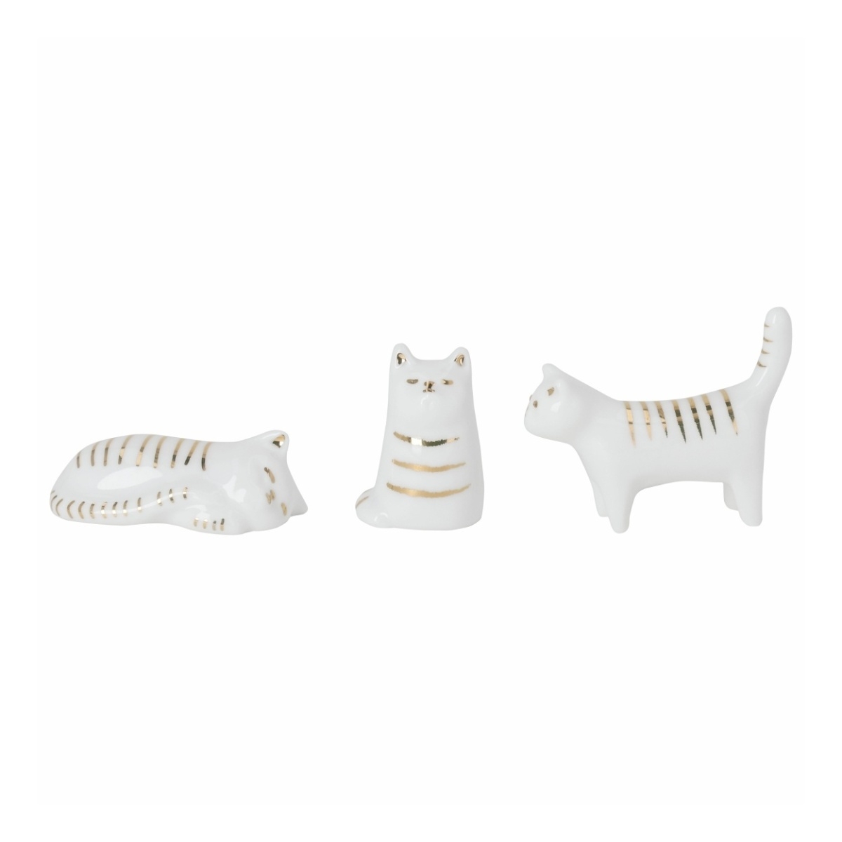 Keramické dekorace - Kočka porcelánová mix 3,5cm