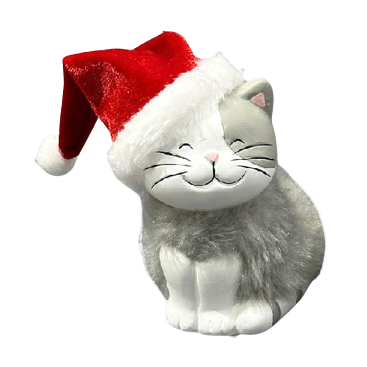 Figurky zvířátek - Kočka sedící s čepicí terakotová 10cm