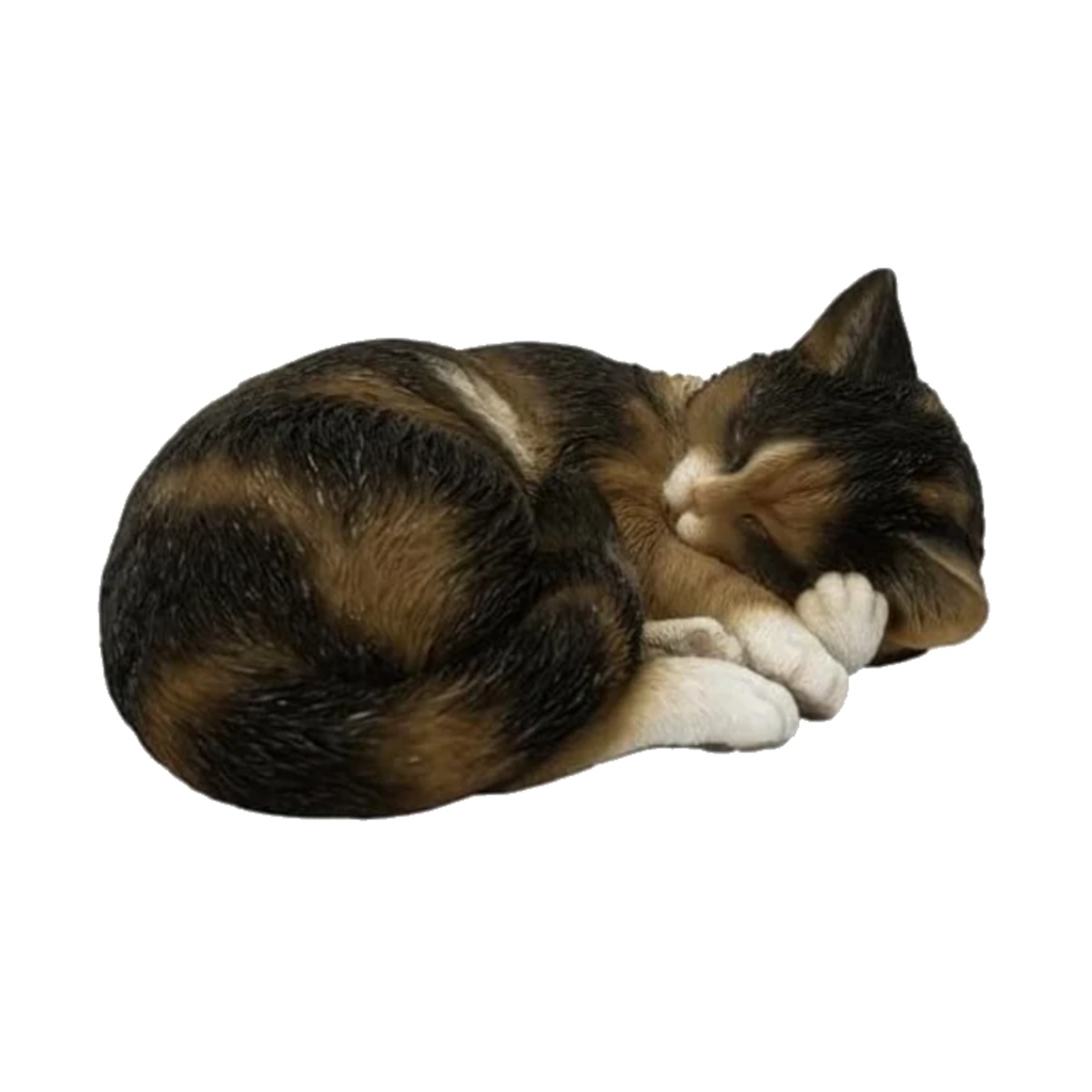 Venkovní zvířátka - Kočka spící polyresinová rezavo-černá 20cm