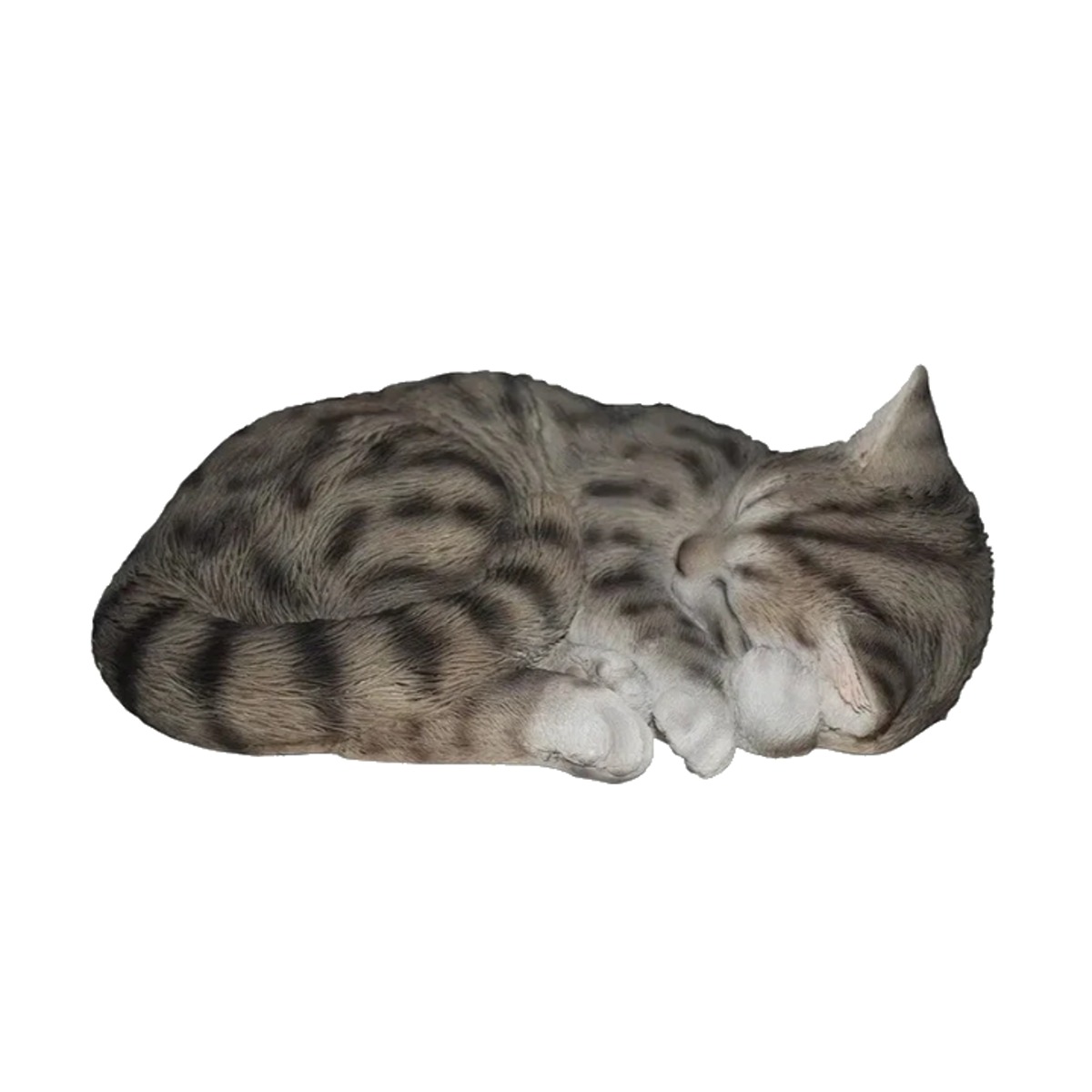 Venkovní zvířátka - Kočka spící polyresinová šedá 20cm