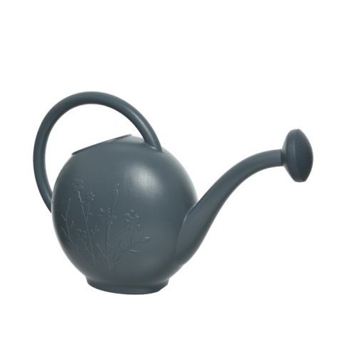 Zálivka a hadice - Konev s kropítkem dekor květy plast šedá 9l